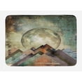 thumbnail image 1 of Moon Bath Mat, Composition with Heavenly Bodies and Angled Stripes with Grunge Effect Retro Look, Plush Bathroom Decor Mat with Non Slip Backing, 29.5" X 17.5", Multicolor, by Ambesonne, 1 of 2