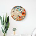 thumbnail image 4 of 10 Inch Wall Clock Battery Operated Silent Clock Decorative for Office, Kitchen, Outdoor, Living Room，Yellow and Beautiful Flowers Plants Floral Exquisite, 4 of 4