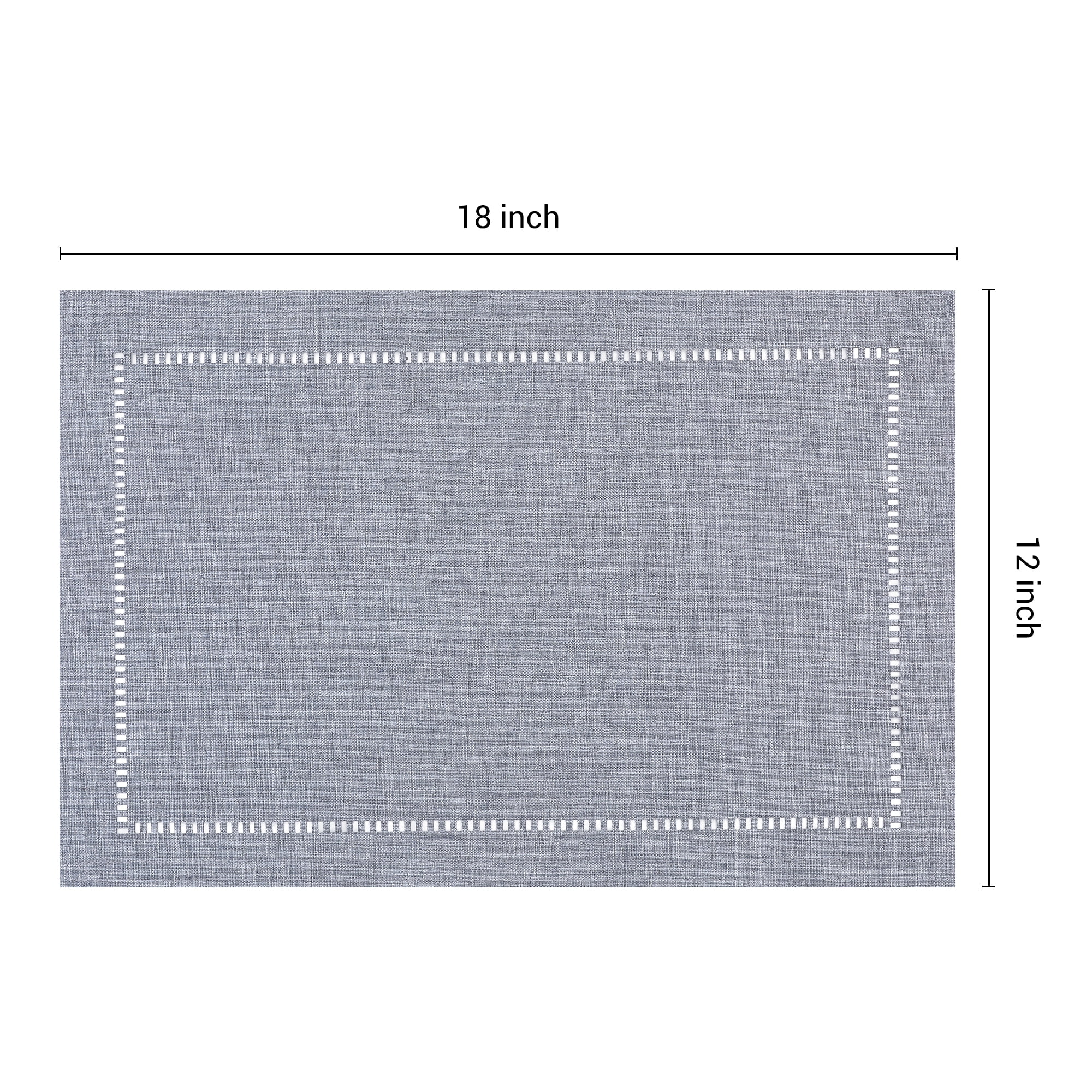 Unique Bargains Set of 6 Rustic Polyesterl Placemats for Dining Table Decor Light Gray 18"x12"