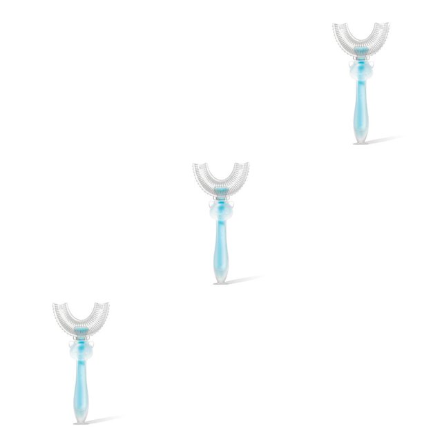 Matsuzay Cepillo de de silicona en forma de U para niños, mango de 360 grados para niños pequeños, suministros de limpieza de mano para Type1 NO1 Matsuzay CBP077439