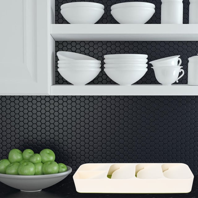 Organizador de tenedor y cuchillo, cajón de cocina de doble capa, organizador de cubiertos, cajón de cubiertos de cocina, rendimiento confiable