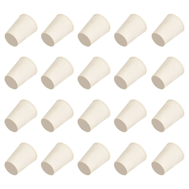 White Tapered Shaped Solid Rubber Stopper for Lab Tube Stopper Size 00