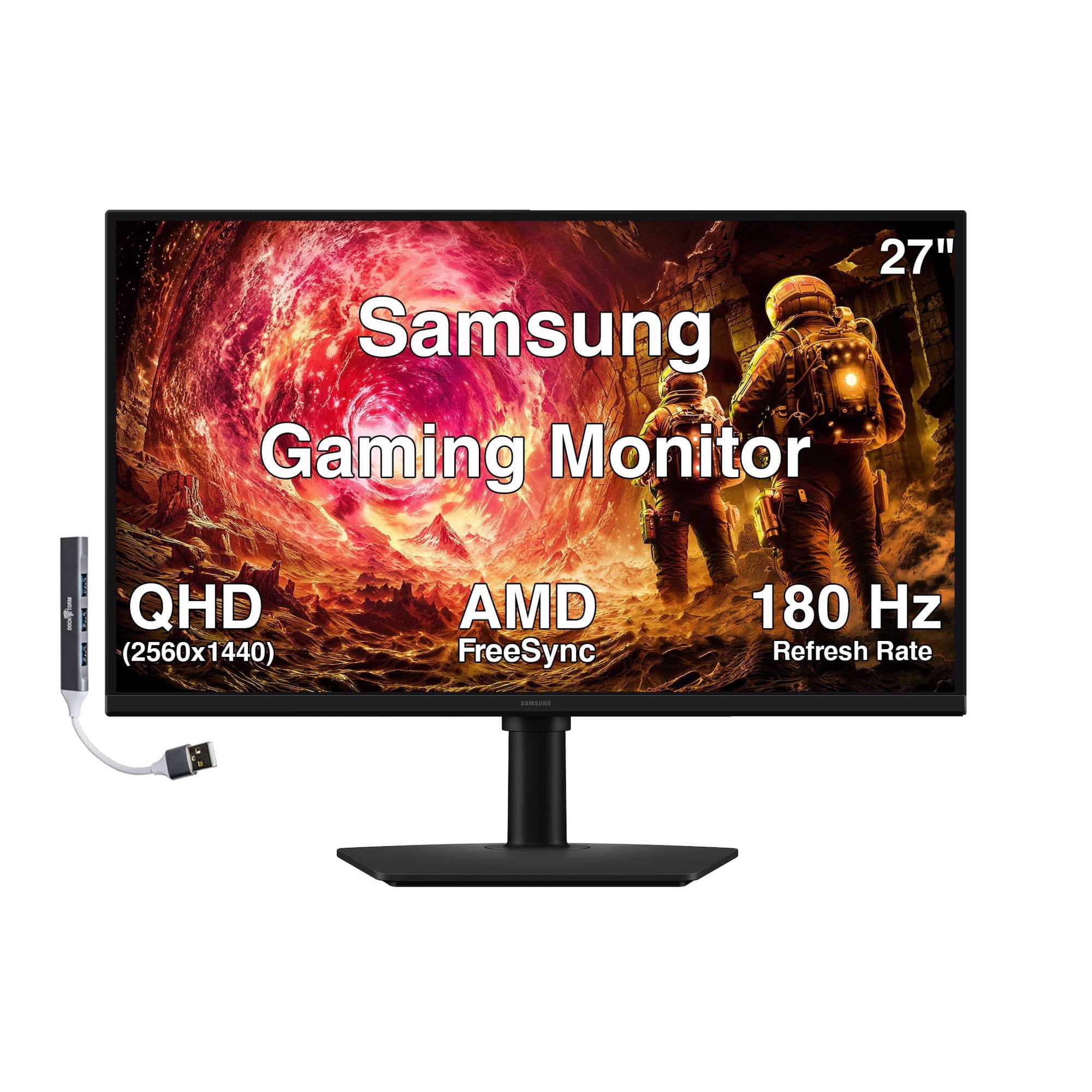 Samsung 27in QHD Gaming Monitor w/DKZ USB Hub