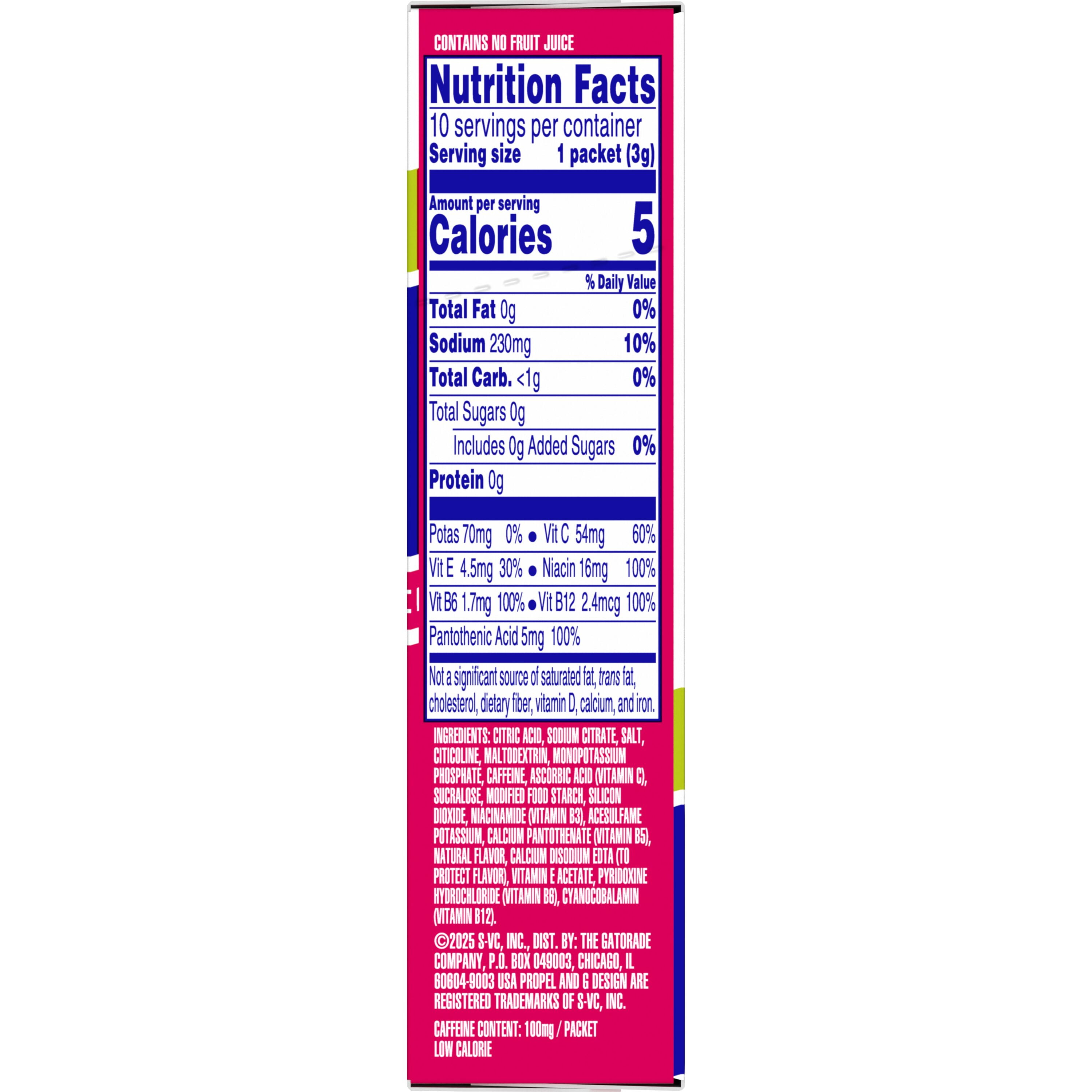 Propel Energy Boost with Raspberry Green Tea, 1 oz 10 Count
