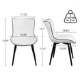 thumbnail image 5 of Kidol & Shellder Dining Chairs Set of 2 Soft Leather Dining Room Chairs with Sleek Metal Legs, White, 5 of 8