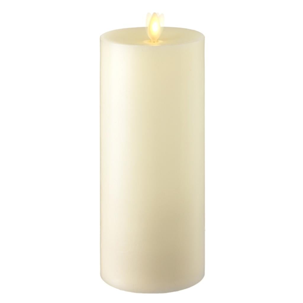 Liown 36060 9" Ivory Wax LED Pillar Candle with Timer