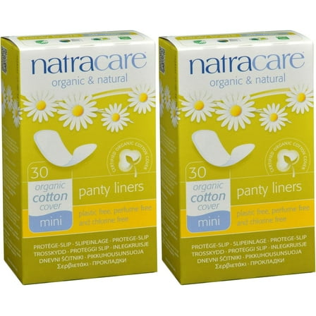 Natracare Natural Panty Liners, Mini, 30 Ct(Pack of 2)
