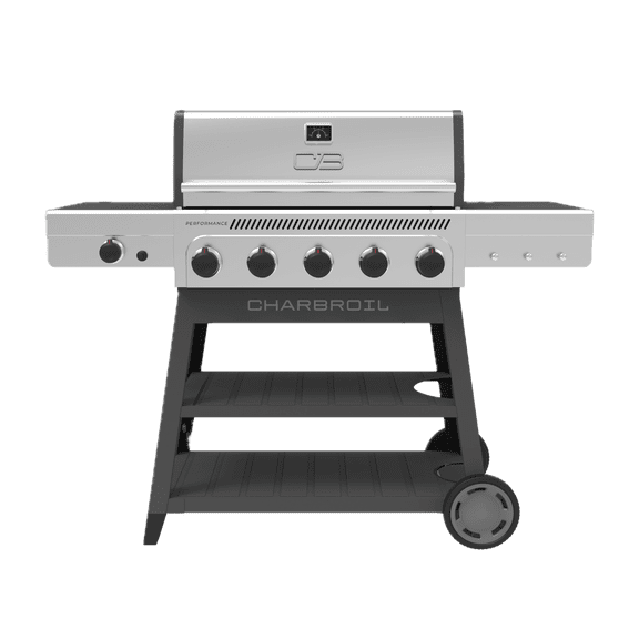 Charbroil® Performance Series⢠FlavorMax⢠5-Burner Cart Gas Grill with Side Burner, Stainless