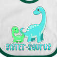thumbnail image 4 of Inktastic Sister-saurus Cute Brontosaurus Family Boys or Girls Baby Bib, 4 of 4