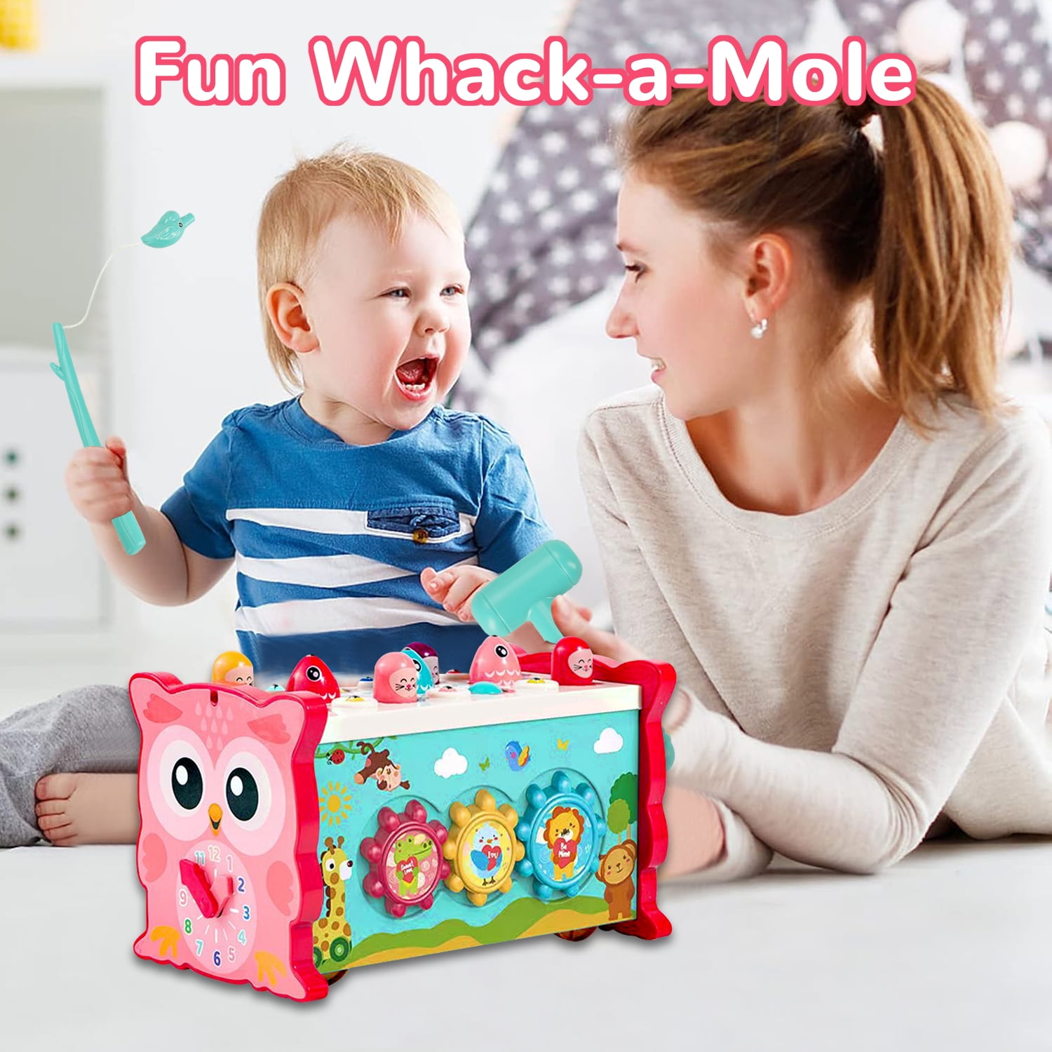 Suorfoxs Baby Toys for 12-24 Months, Wooden Educational Toys