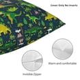 thumbnail image 3 of Pofeuu Dinosaurs and Tropical Leaves and Flowers Print Double-sided plush pillowcase Square Throw Pillow Covers Pillows Cover for Living Room Bedroom Sofa Couch Cushion Cover（No pillow core）-12"x12", 3 of 7