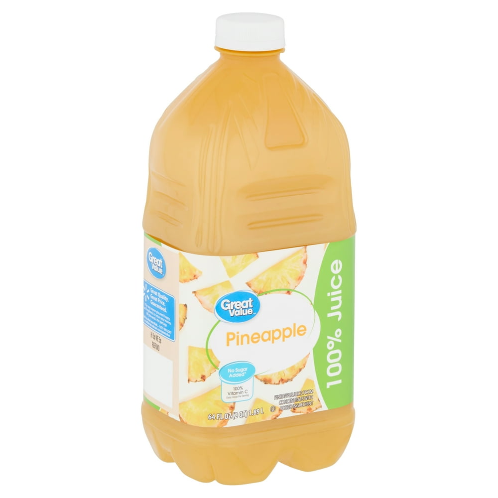 Great Value Pineapple 100 Juice, 64 fl oz