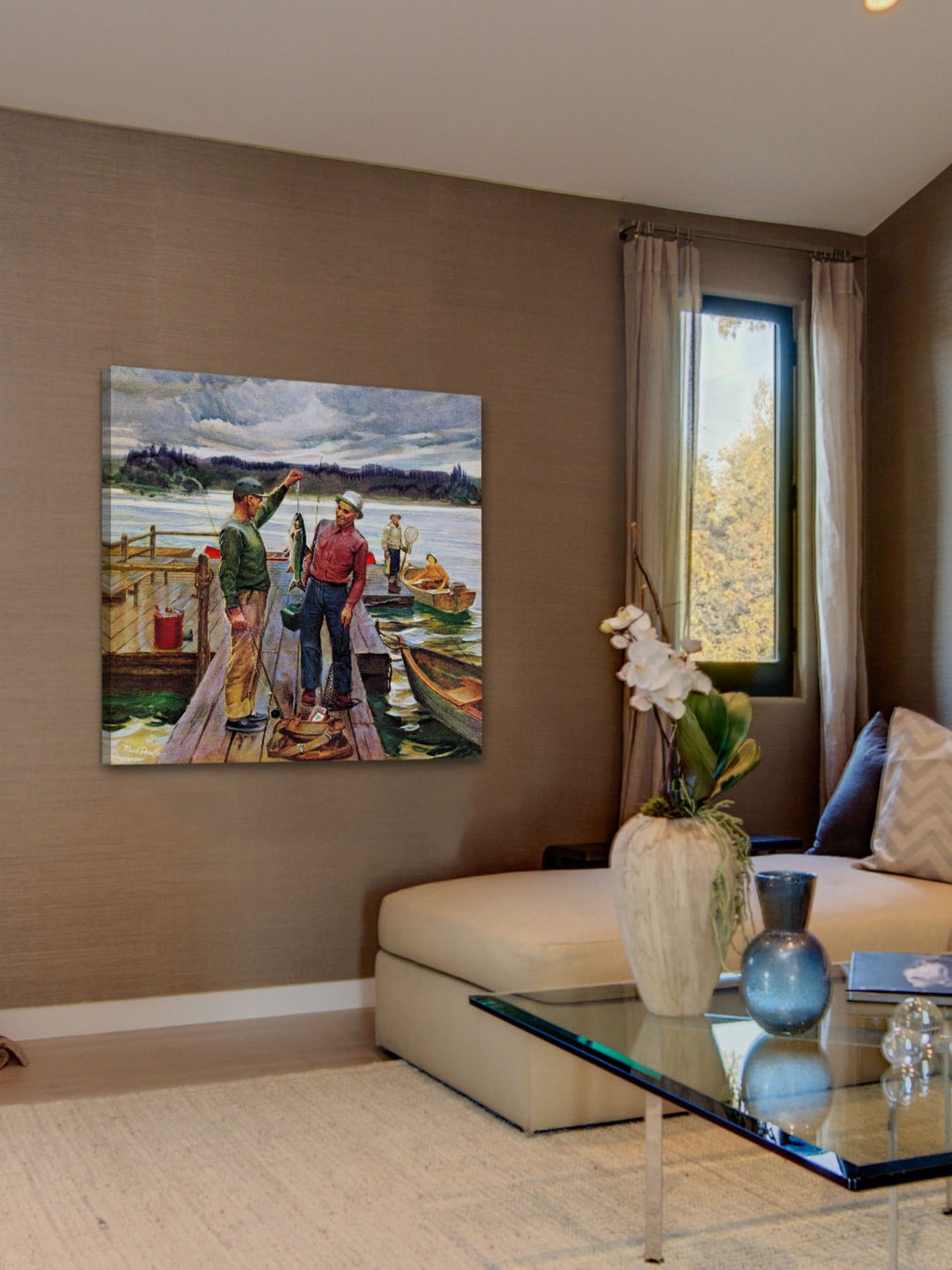 Marmont Hill Showing Off the Big One by Mead Schaeffer Painting Print on Canvas