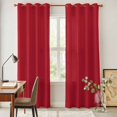 thumbnail image 5 of Kitchen Curtains 84 Inch Length 2 Panels, Pure Red Grommets Window Treatment Curtain, Simple Solid Color Thermal Curtains Drapes for Living Room/Bathroom, 5 of 9