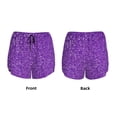 thumbnail image 5 of Xecao's Glitter Purple for a double-layer running short for women, perfect for gym, tennis, and more, featuring a convenient pocket., 5 of 9