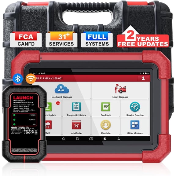 LAUNCH X431 CRP919MAX Wireless OBD2 Scanner Diagnostic Tool – Bidirectional Control, ECU Coding, 31  Service Functions, All System Scan Tool, Android 10, 7" Tablet