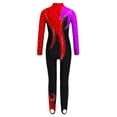 thumbnail image 4 of CHICTRY Kids Girls Sparkly Rhinestone Long Sleeve Unitard Full Body Jumpsuit One Piece Bodysuit Purple&Red 10, 4 of 5