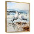 thumbnail image 2 of Designart "modern Beach Seagulls In Love" Nautical & Beach Floater Framed Wall Decor, 2 of 7