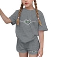 thumbnail image 1 of Vestido de manga corta para niños Día de San Patricio impreso manga corta cuello redondo y pantalones conjunto, vestido de niños casual, 1 of 6