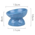 thumbnail image 2 of Tilted Cat Bowl Anti Vomiting, Double Raised Cat Bowls for Food and Water, Elevated Ceramic Small Dog Feeder, Protect Pet's Spine, Dishwasher Safe, Porcelain Slanted Dishes - BLUE, 2 of 5