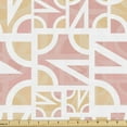 thumbnail image 1 of Abstract Fabric by the Yard, Style of the 90's Soft Tone Shapes Geometric Motifs Rhythmic Pastel Design, Decorative Upholstery Fabric for Chairs & Home Accents, Blush Beige White by Ambesonne, 1 of 5