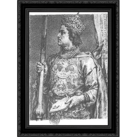 Przemysl II 20x24 Black Ornate Wood Framed Canvas Art by Matejko, Jan