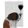thumbnail image 2 of Fab Funky 20x24 Gold Ornate Wood Framed with Double Matting Museum Art Print Titled - Dog Au Vin, St Bernard, 2 of 4