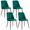 Green, variant on HOMCOM Dining Chairs Set of 4, Velvet Accent Chair, Dark Blue