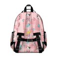 thumbnail image 3 of Cow and Cheese Pink Pattern Cute School Backpack Bag for School with Padded Back and Adjustable Shoulder Straps 15.25"x11.5"x5.25", 3 of 5