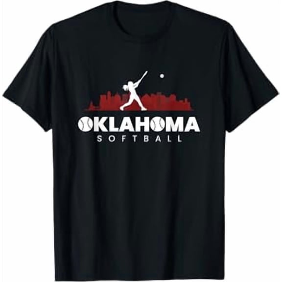 Oklahoma Softball Vintage Minimalist Retro Softball Lover T-Shirt