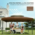 thumbnail image 6 of Resenkos Canopy Replacement Cover, Gazebo Canopy Top Replacement, 13.1' x 9.8' Gazebo Replacement Canopy, Gazebo Top with Double Vented Roof (TOP ONLY), Coffee, 6 of 11