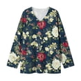 thumbnail image 6 of GERsome Women's Plus Size Shirts V Neck Long Sleeve Tunic Tops Print Casual Blouses Size 3XL, 6 of 7