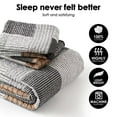 thumbnail image 6 of Bedduvit Gray Plaid King Quilt - 100% Cotton Patchwork Black Grey Brown/Tan King Size Quilt Bedspread, Farmhouse Lightweight Warm Winter Quilt Comforter/Bedding Set for All Season, 3-Piece(98"x106"), 6 of 13