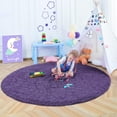 thumbnail image 6 of DweIke Round Rug for Bedroom,Super Fluffy Circle Rugs for Baby Nursery,Furry Carpet for Children Kids Room,Cute Soft Shaggy Area Rug for Girls Home Decor For Dorm,4'x4',Gray Purple, 6 of 7