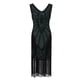thumbnail image 5 of Vestido con borlas de lentejuelas para banquetes, fiesta, tamaño pequeño, escote en V doble, vestido para mujer, 5 of 6
