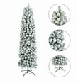thumbnail image 6 of Zimtown 7.5ft Flocked Pencil Christmas Tree, 641 Tips PVC Artificial Slim Xmas Tree, 6 of 14