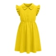 thumbnail image 2 of Summer Dresses for Girls Fashion Turndown Collar Dress Summer Fly Sleeve A Line Sundress Size 3-13, 2 of 3