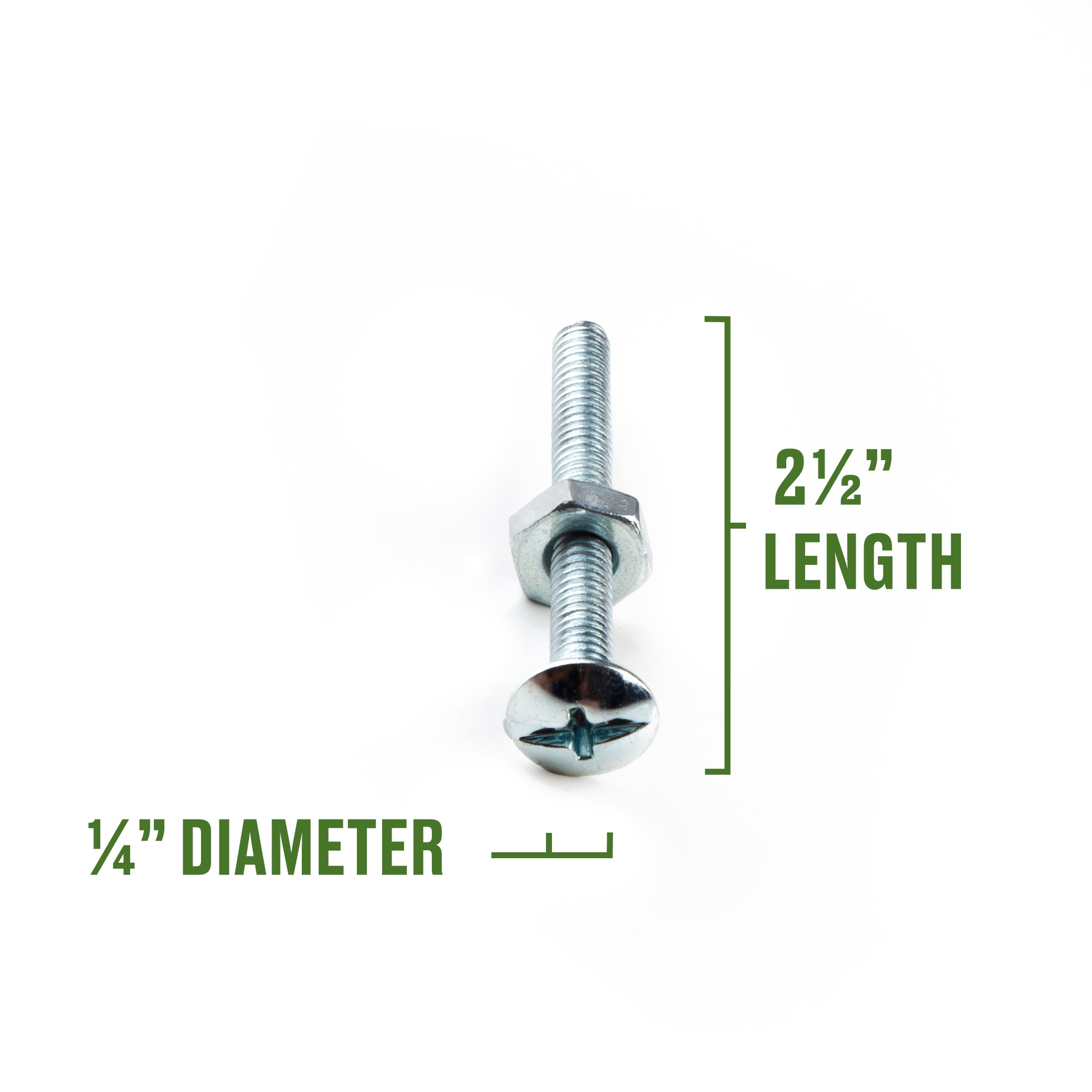 Hillman Machine Screws, 1/4" x 2-1/2", Steel, Zinc, Interior, Phillips, Silver, 3 sets