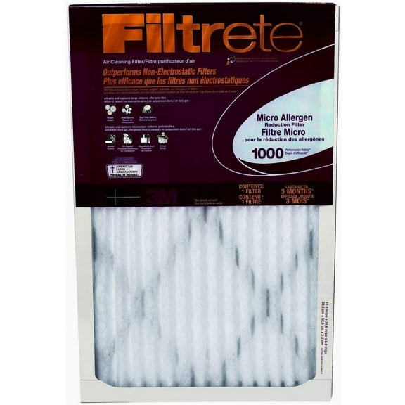 15x20x1, Filtrete Micro Allergen Air Filter, MERV 11, by 3m