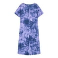 thumbnail image 3 of Lmnyox Flowy Maxi Dress for Women Casual Short Sleeve V Neck Long Dress Summer Loose Vacation Dress, 3 of 5