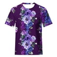 thumbnail image 4 of UPPADA Dementia Products,Summer Tops for Women 2024 Alzheimers Awareness Shirts Round Neck Dressy Casual Blouses Purple Ribbon Support Shirts Dementia Alzheimers Tshirts, 4 of 5