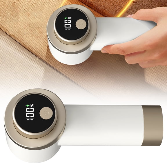 Rechargeable Fabric Shaver for Clothing with Smart LED Display, 2026 New 2 in 1 Suction and Shave Technology Clothes Shaver, Lint Shavers with 3 Speeds for Clothes,Couch,White gold