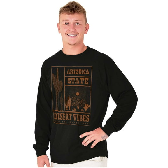Arizona State Desert Vibes Sunset Long Sleeve TShirt Men Women Brisco Brands S
