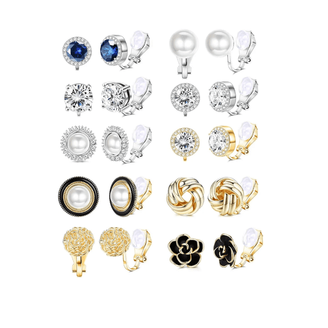 Xtellar 10pare Aretes Falso Mujer Aretes Clip Sin Piercing Ajustable