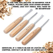Wood Carving Tools Set of 4 Fishtail Chisels and Gouges Razor Sharp CR-V 60 Steel Woodworking Tools