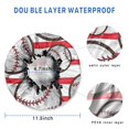 thumbnail image 3 of Shower Caps,Red and White Striped Baseballs Pattern Waterproof Shower Cap for Women 4 Pieces,Double Reusable Hair Cover for Shower PEVA Elastic Stretch Hem, 3 of 7