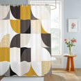 thumbnail image 4 of Shower Curtains for Bathroom, Geometric, Waterproof Fabric Shower Curtain, Abstract Middle Century Boho Orange Black Grey Polka Dot Decorative Bathroom Curtain for Bathtub, 66"x72", No Hooks Included, 4 of 9