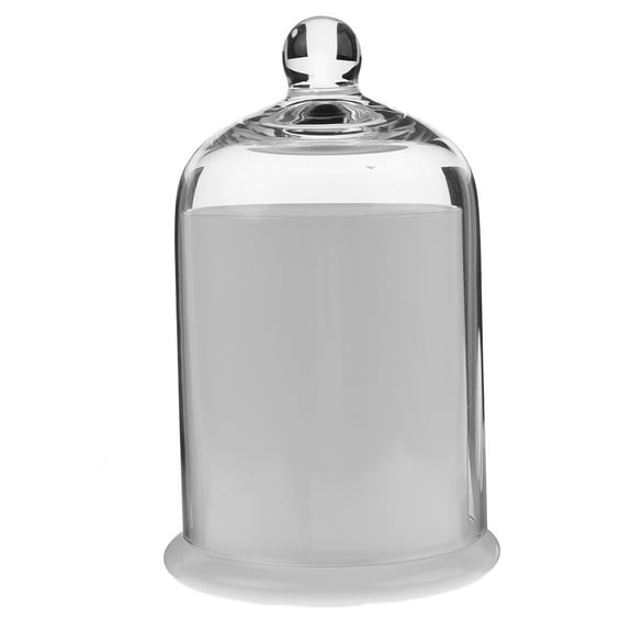 WASHWEPE Dome Covered Serving Tray Butter Holder Glass White 1Set