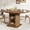 1-walnut, variant on 43.3–59" Extendable Dining Table for 4–8, Round Kitchen Table with Fluted Base & 4 Storage Shelves for Living Room, Walnut