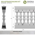 thumbnail image 2 of Ekena Millwork 38"H x 15'L Fiberthane Avalon Unassembled Balustrade Railing Kit, Style G (6 7/8" On-Center Spacing to Pass 4" Sphere Code), 2 of 6